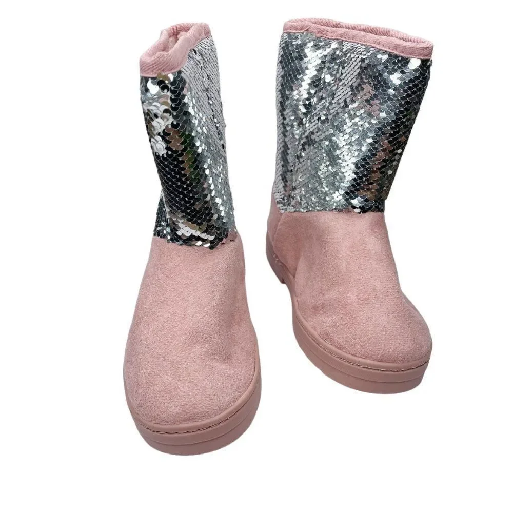 BEBE Microsuede Sequin Faux Fur Lined Winter Boot